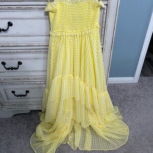 Vici Yellow Off-Shoulder Sundress for Weddings